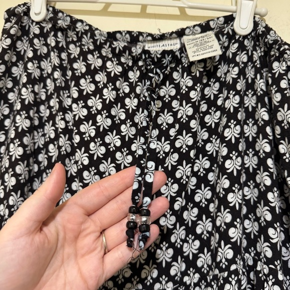 Women’s White Stag Boho Vintage Hippie Black and White Patterned Maxi Skirt 8/10 - Picture 10 of 16